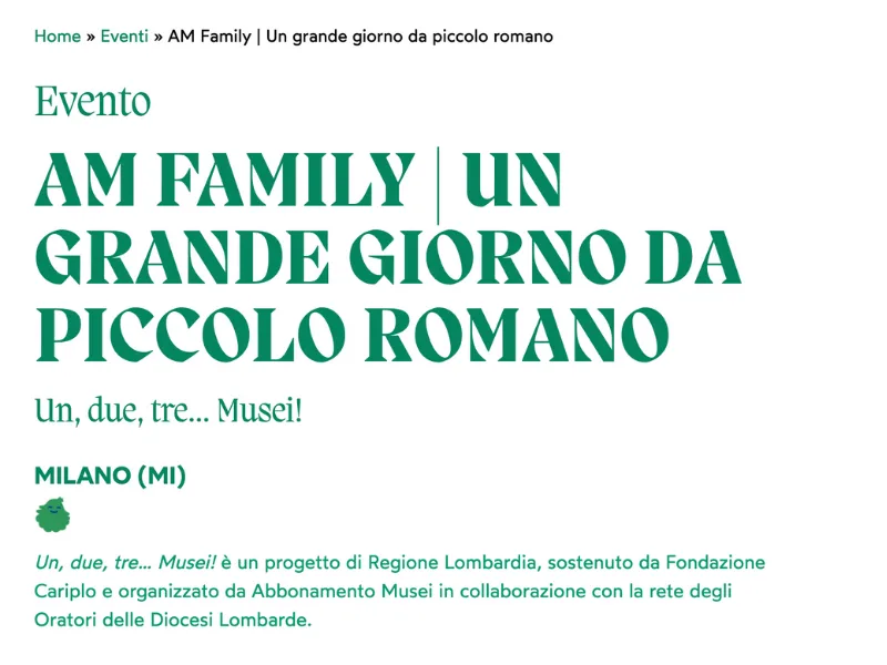 Locandina: Un grande giorno da piccolo romano || Abbonamento Musei