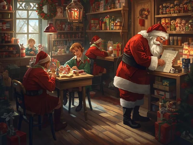Locandina: La Bottega di Babbo Natale || Biblioteca di Saronno