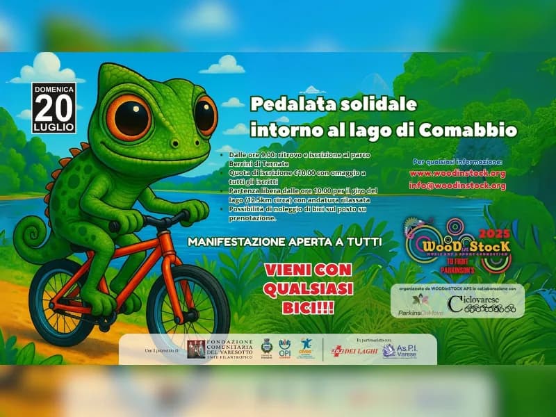 Locandina: Pedalata solidale attorno al Lago di Comabbio || Ternate